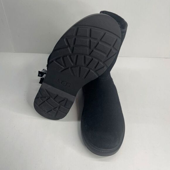 Ugg Tillee Women Black Sheepskin‎ Mid Calf Bootie Size 4 - Picture 6 of 8